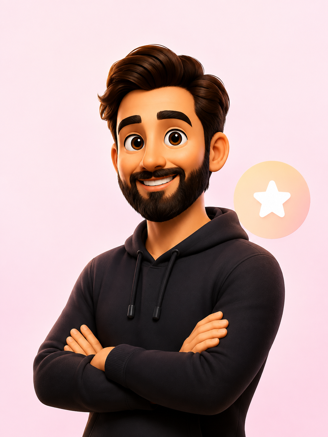 Avatar de founder representando autoridade e escala com IA